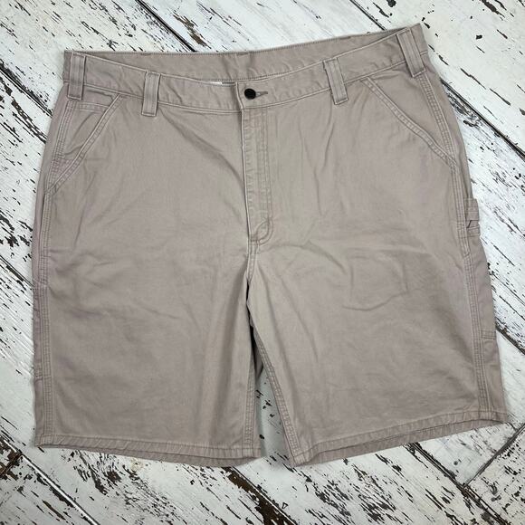 Carhartt Other - Carhartt shorts men’s 42 relaxed fit flat front carpenter cargo khaki color